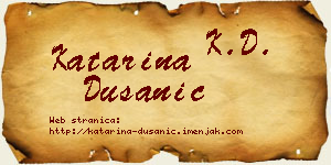 Katarina Dušanić vizit kartica
